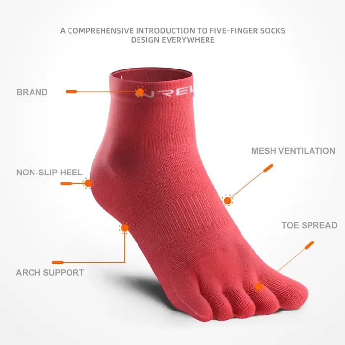 COOLMAX – chaussettes d'athlétisme à cinq doigts
