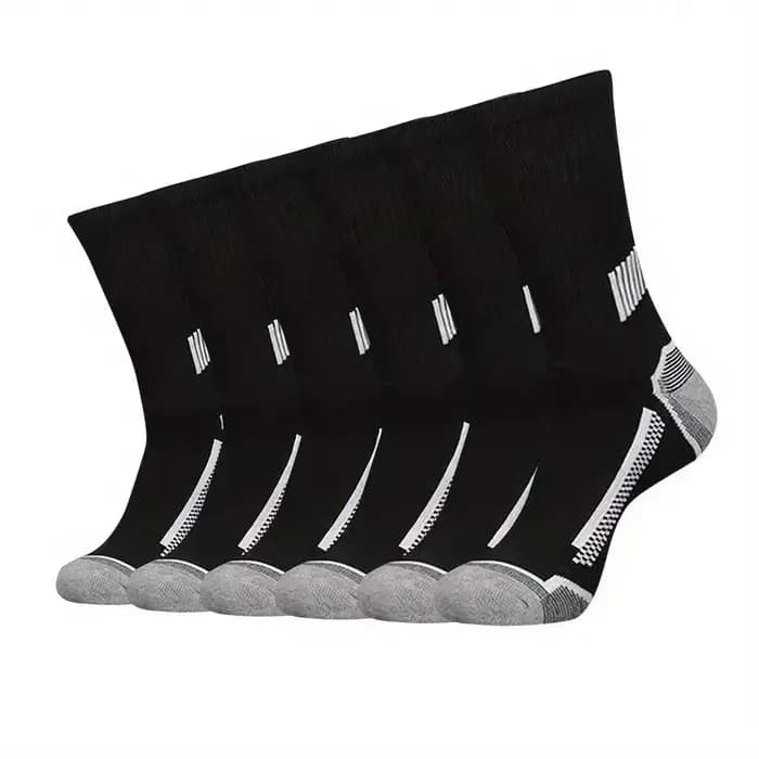 6 paires de chaussettes de sport pour hommes, absorbant la transpiration, confortables et respirantes, adaptées à l'entraînement de basket-ball et à la course en plein air