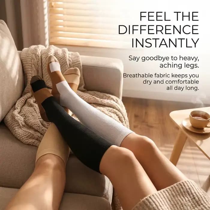 1/3 Paire de Chaussettes Longues à Compression Forte pour Femmes