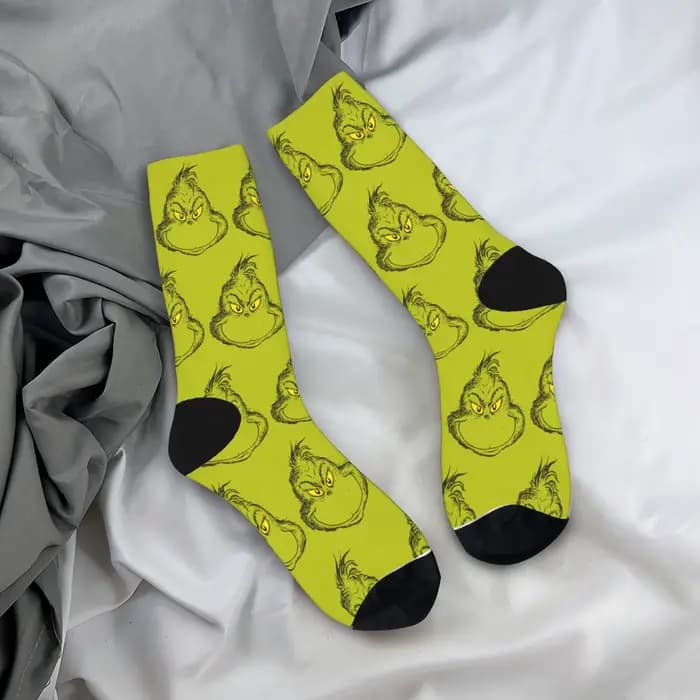 Nouvelles chaussettes pour hommes Hip Hop noël-s-vert-s-graissé chaussette Polyester Sport femmes