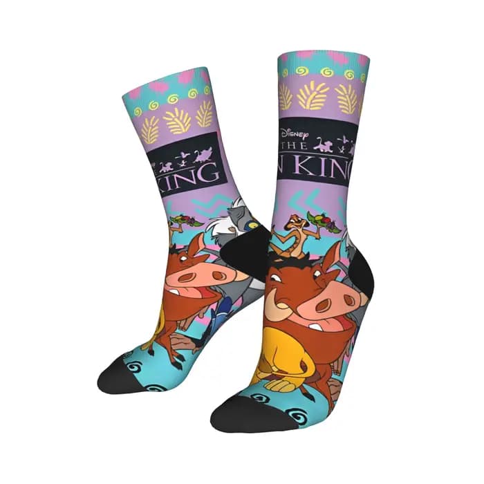 Roi Lion Simba Nala Timon Pumbaa Zazu Rafiki bas hommes chaussettes doux Vintage chaussettes printemps escalade Slip graphique chaussettes cadeau
