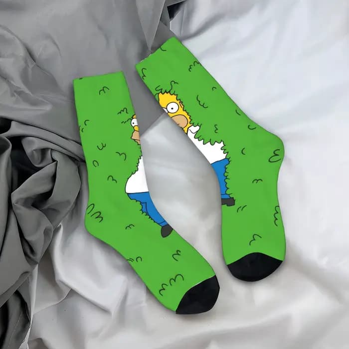 Chaussettes amusantes unisexes de dessin animé The S-Simpsons Homer pour l'automne et l'hiver