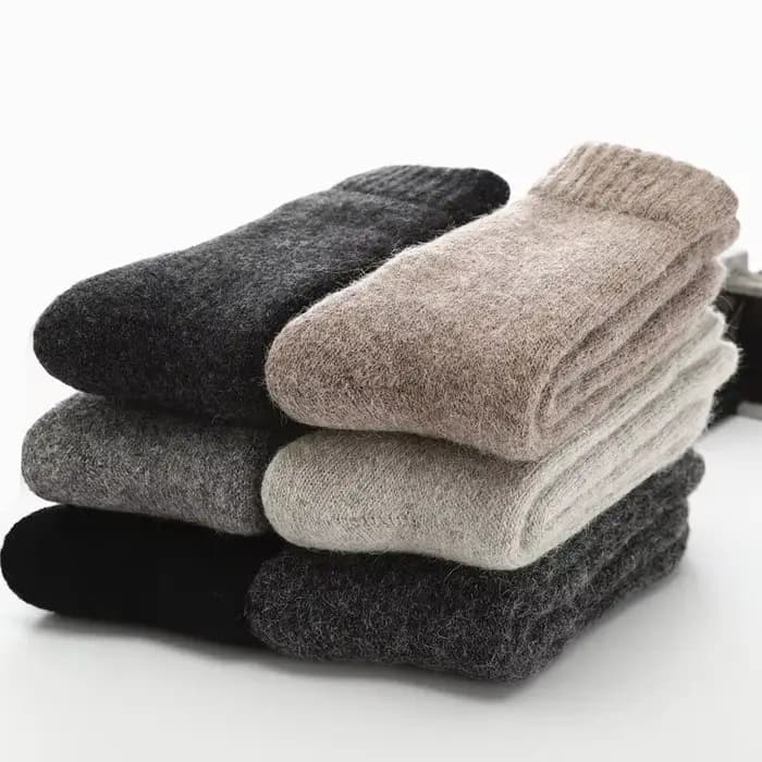 Chaussettes hommes Super plus épais solide chaussette laine mérinos lapin
