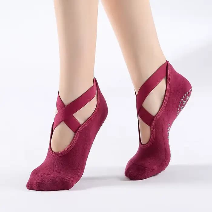 Chaussettes de Pilates coordonnantes en coton respirant pour femmes
