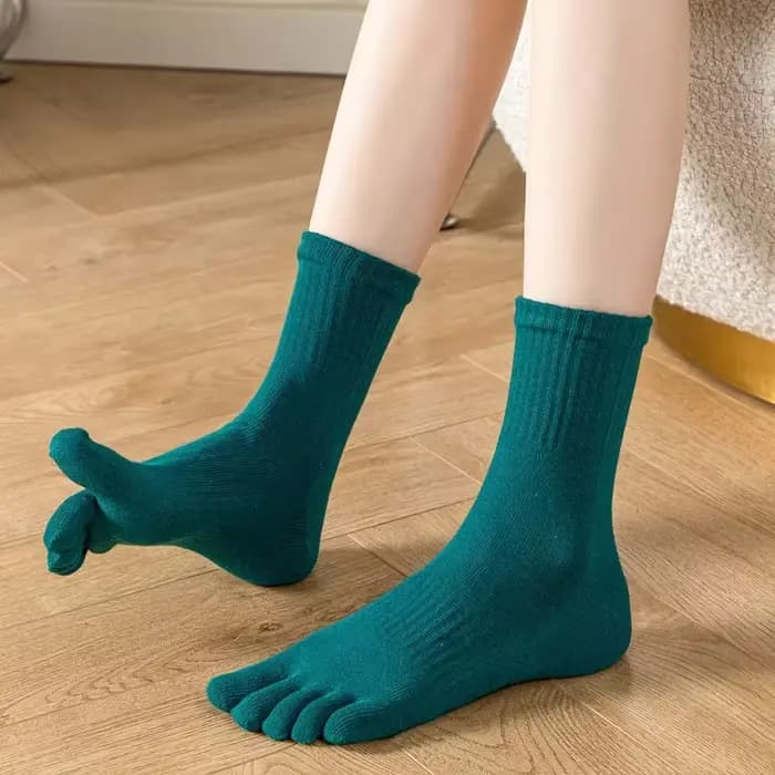 1 paire de chaussettes pour femmes en coton biologique à cinq doigts