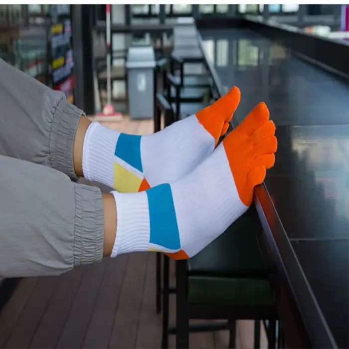1 paires de chaussettes de Sport en coton biologique avec orteils EU 38-44