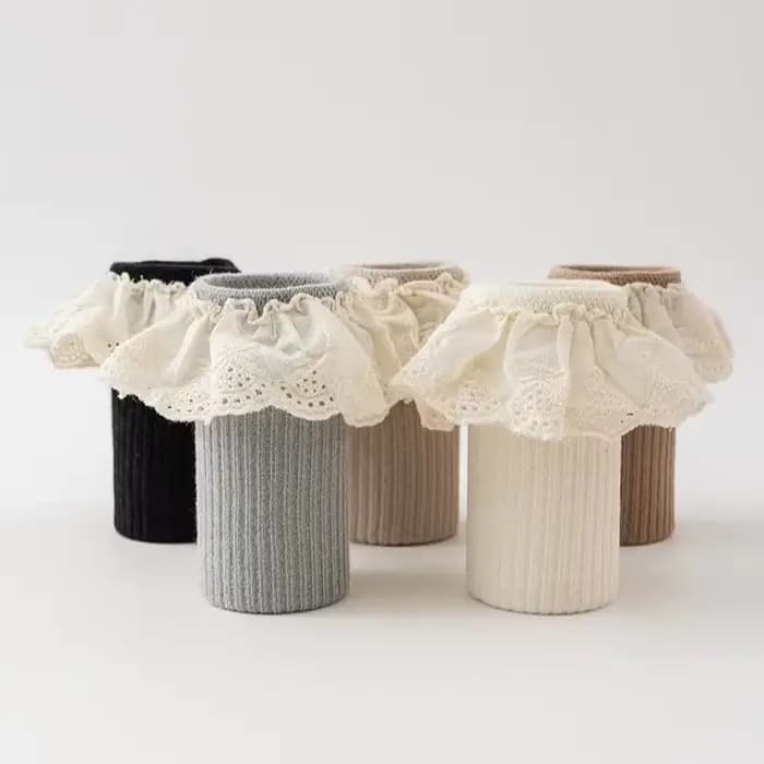 Bébé filles genou chaussettes hautes longues enfants doux coton dentelle trucs princesse