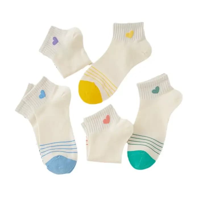 Lot de 5 paires de chaussettes blanches en coton pour femmes
