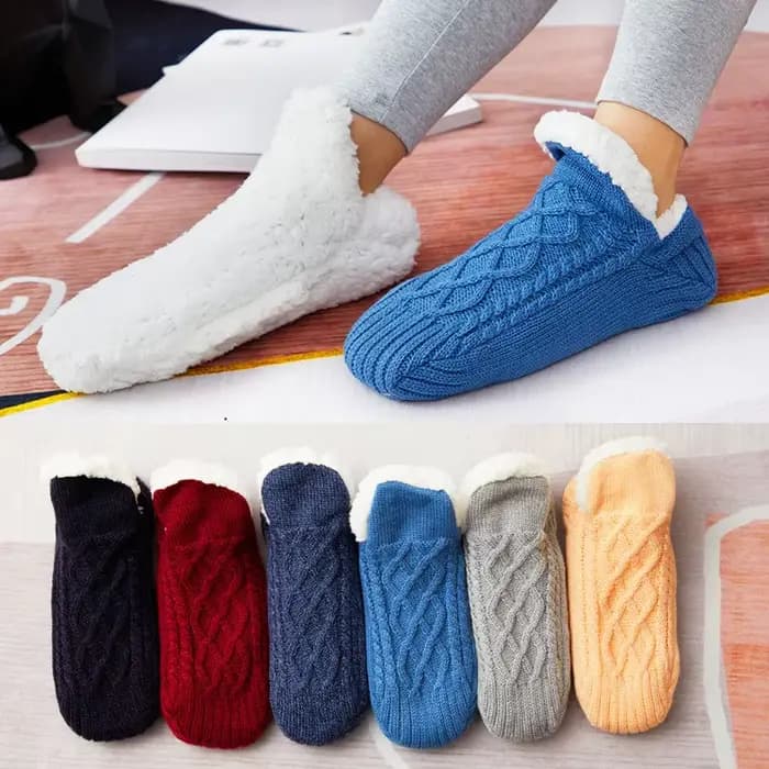 Chaussettes pantoufles d'hiver avec pinces pour hommes et femmes – Chaudes