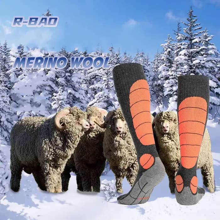 1 paire laine mérinos Chaussettes de Compression chaudes hiver pour hommes pour la randonnée en snowboard escalade Ski