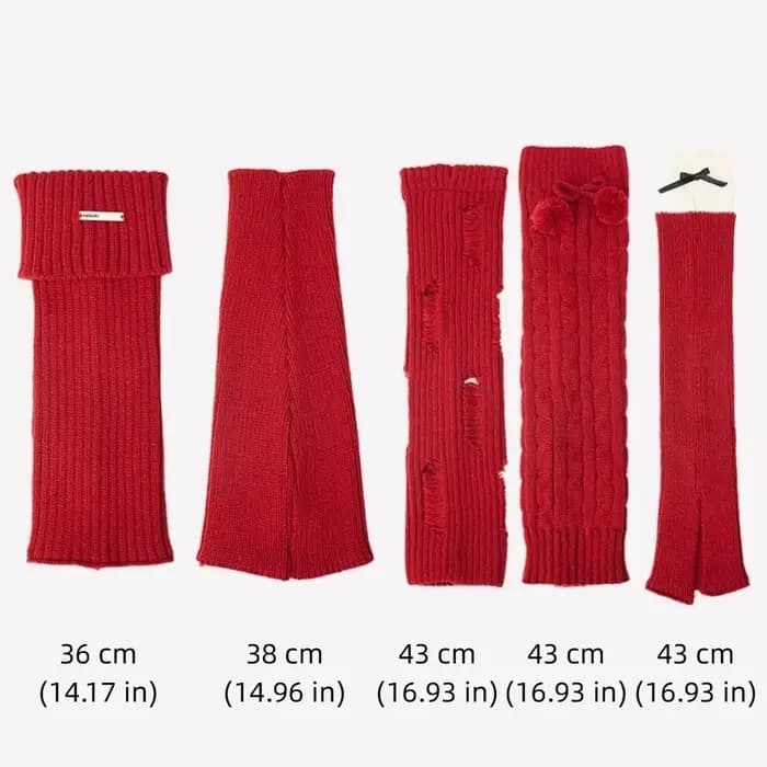 Chaussettes longues en tricot rouge pour le Nouvel An