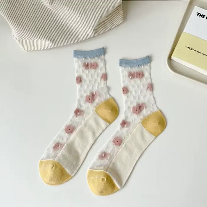 Chaussettes en dentelle transparente respirante pour femmes