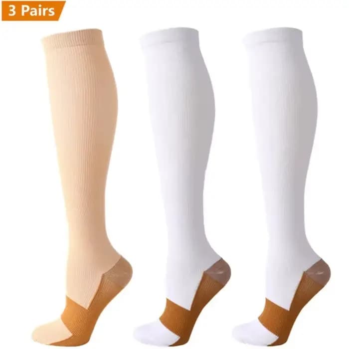 3 paires de chaussettes de Compression en cuivre pour femmes et hommes