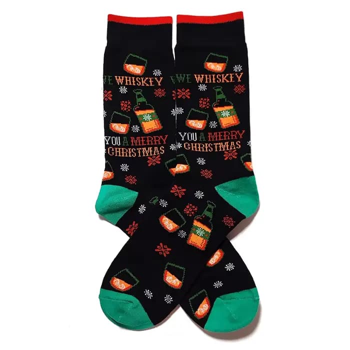2025 nouveaux hommes chaussettes de noël nouvel an drôle flocon de neige bière père