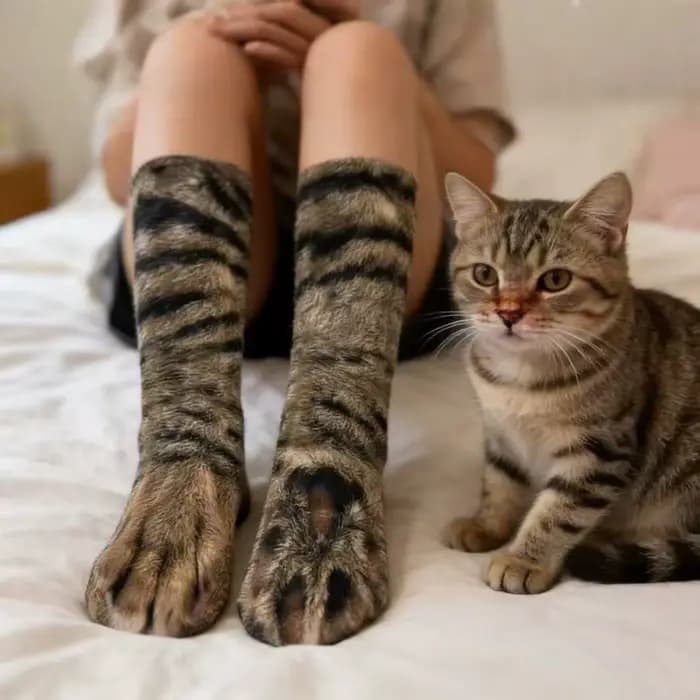 Chaussettes animaux drôles imprimées en 3D patte chat chien Design nouveauté