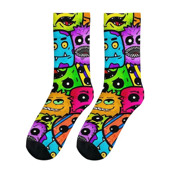 Chaussettes imprimées sur le thème des dessins animés pour hommes