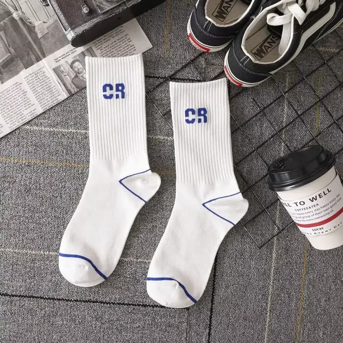 Klein-Chaussettes à lettres en coton bleu pour hommes et femmes