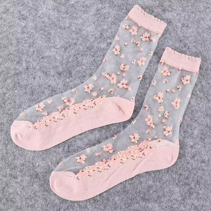 Chaussettes bateau transparentes en jacquard à nœuds