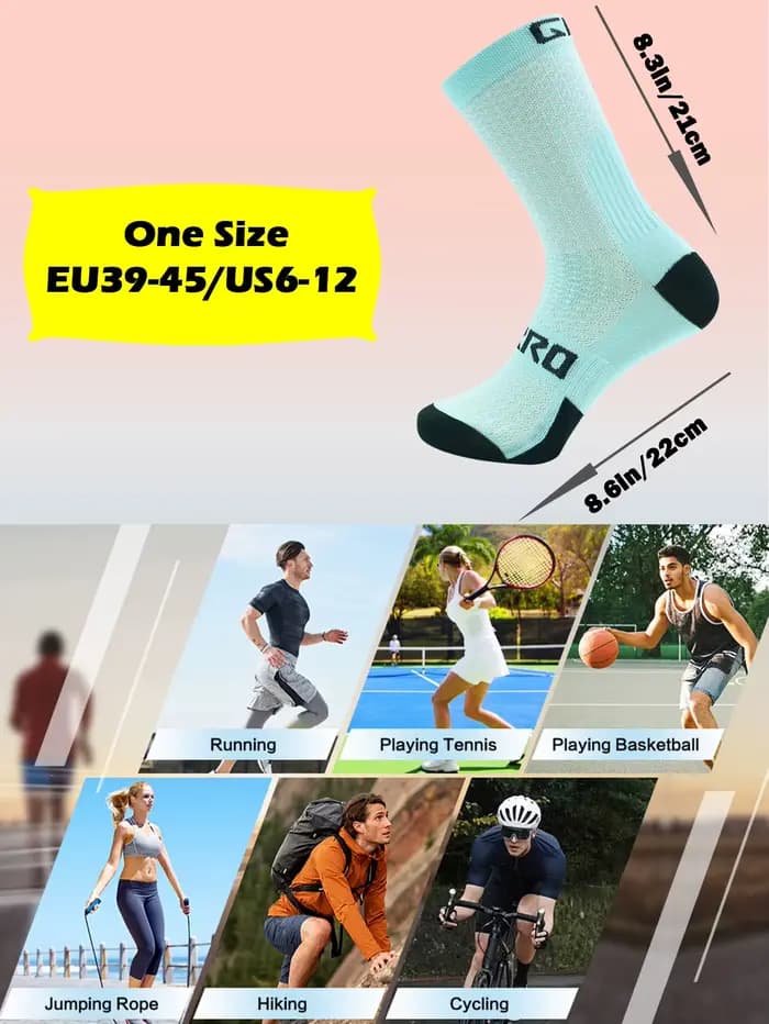 Chaussettes de cyclisme professionnelles respirantes pour hommes et femmes