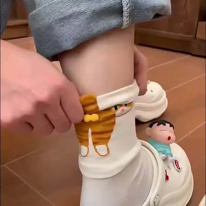 1/2 Paire de Chaussettes 3D Patte de Chat Mignonnes