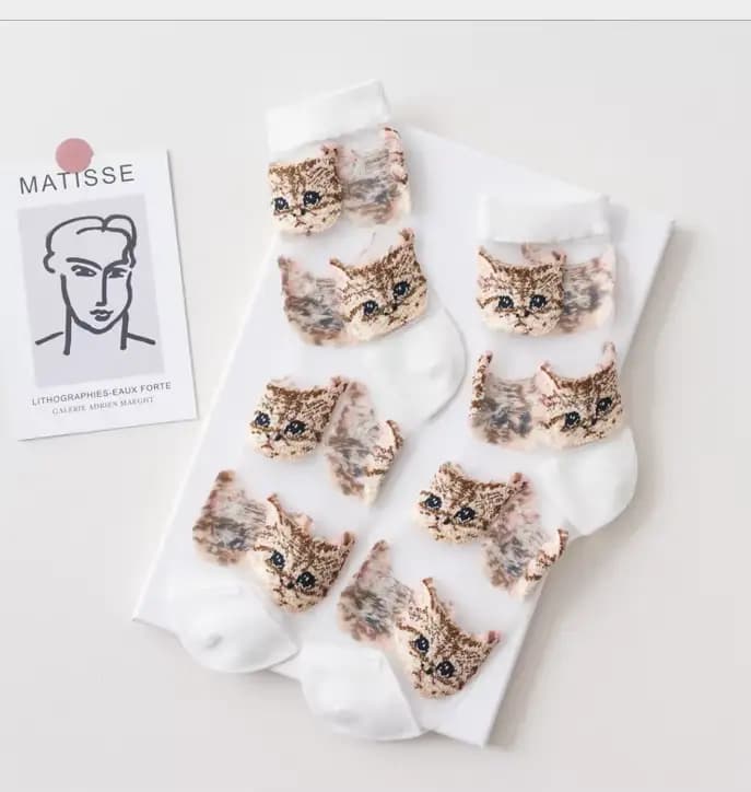 Chaussettes transparentes en fibre de verre pour femmes