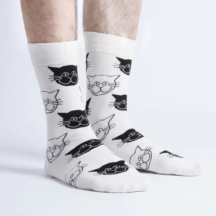 5 paires de chaussettes pour hommes à motifs d'animaux alimentaires