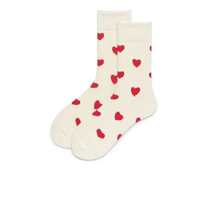 Drôle aimant coeur rouge motif coton hommes équipage chaussette rue marée