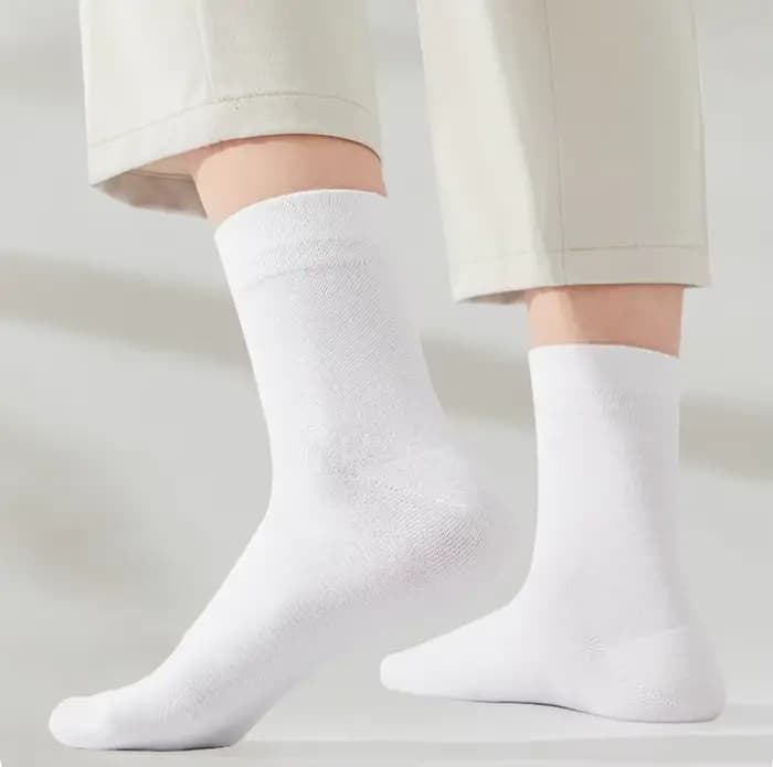 Chaussettes en coton de couleur unie pour hommes