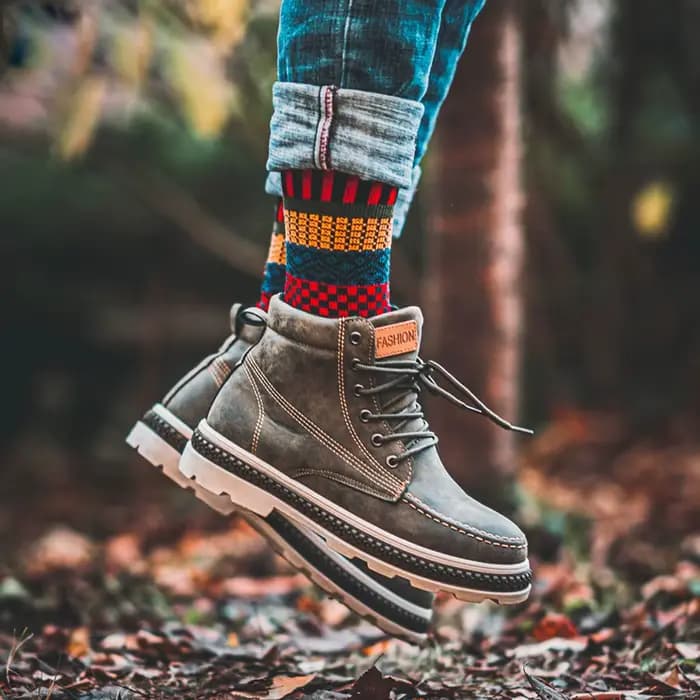 Chaussettes épaisses en laine de mouton pour hommes