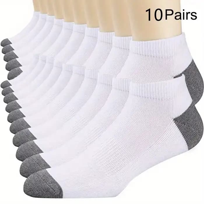 Chaussettes confortables respirables de cheville de coton de la mode des hommes 10pairs, chaussettes de l'été des hommes