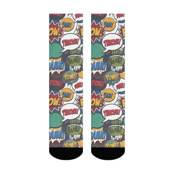 Amusant rue graffiti bande dessinée pop art chaussettes hommes et femmes loisirs sports de plein air