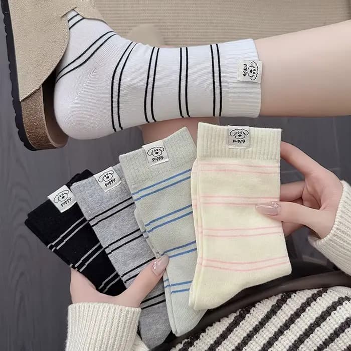 Nouvelles chaussettes pour femmes automne mode Simple quotidien décontracté rayé