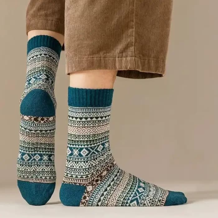Chaussettes d'hiver en laine optique pour hommes