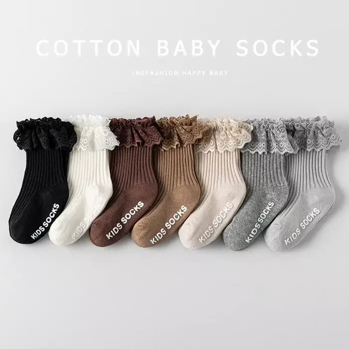 Chaussettes en coton peigné pour bébé fille de 0 à 12 mois