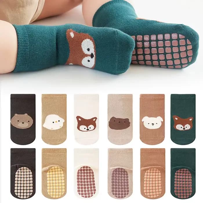 6 paires de chaussettes antidérapantes d'intérieur pour nouveau-nés. Convient aux