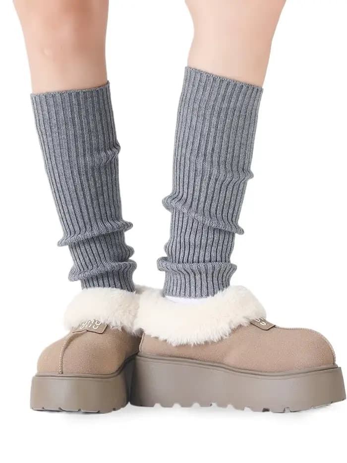 Tricot femmes mollet chauffe côtelé jambe chaud JK véritable laine mélange cheville garniture botte chaussettes automne hiver pied couverture sans pression Y2k