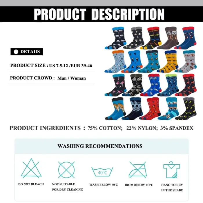 Mode homme automne hiver Skateboard chaussettes heureux créatif pingouin dauphin requin koala chaussettes nouveauté équipage drôle homme chaussettes
