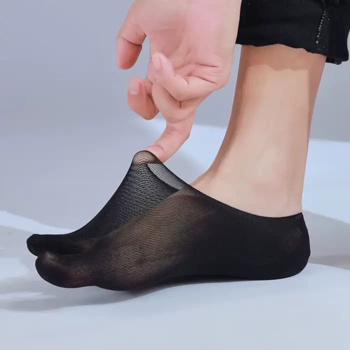 Chaussettes décontractées transparentes pour hommes à cinq doigts