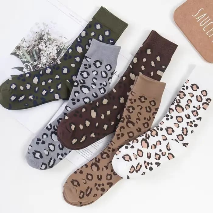 1 3 5 paires de chaussettes imprimées léopard pour femmes