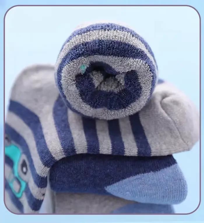 5 paires de chaussettes thermiques en éponge mi-mollet doublées de polaire pour enfants