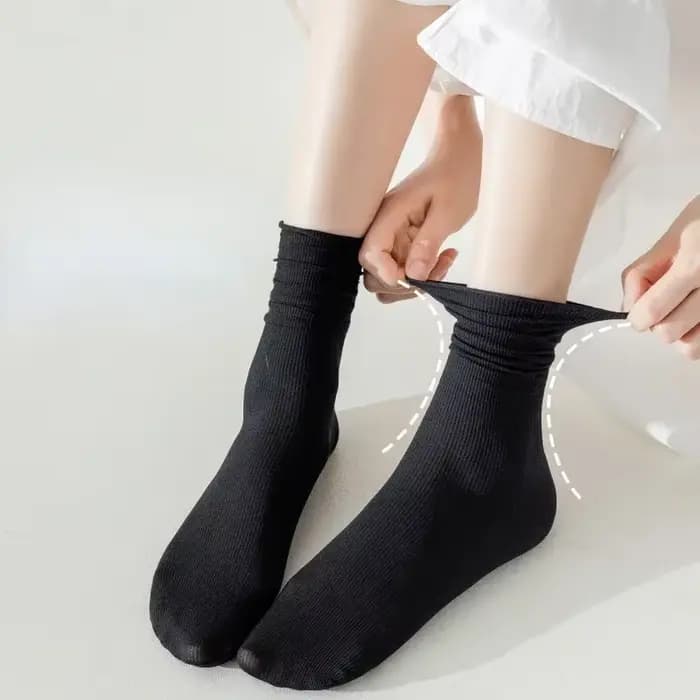 10 paires de chaussettes en soie glacée pour femmes, Tube moyen, couleur unie, Style empilé, chaussettes décontractées respirantes et douces