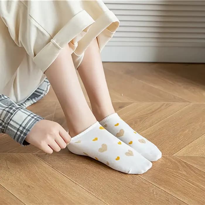 5 paires de chaussettes en forme de cœur de couleurs assorties pour femmes