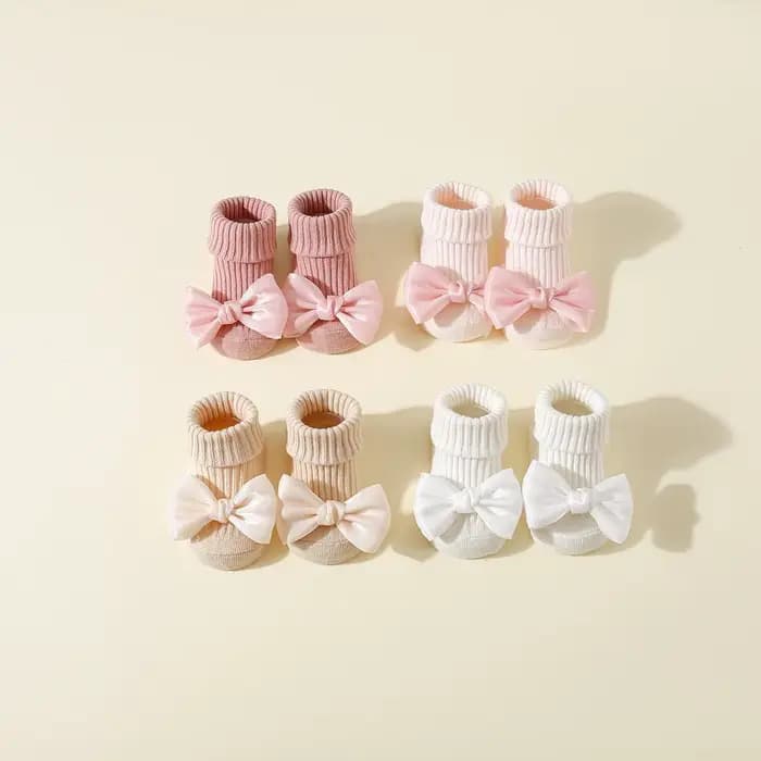 1 paire de chaussettes pour tout-petits avec nœuds