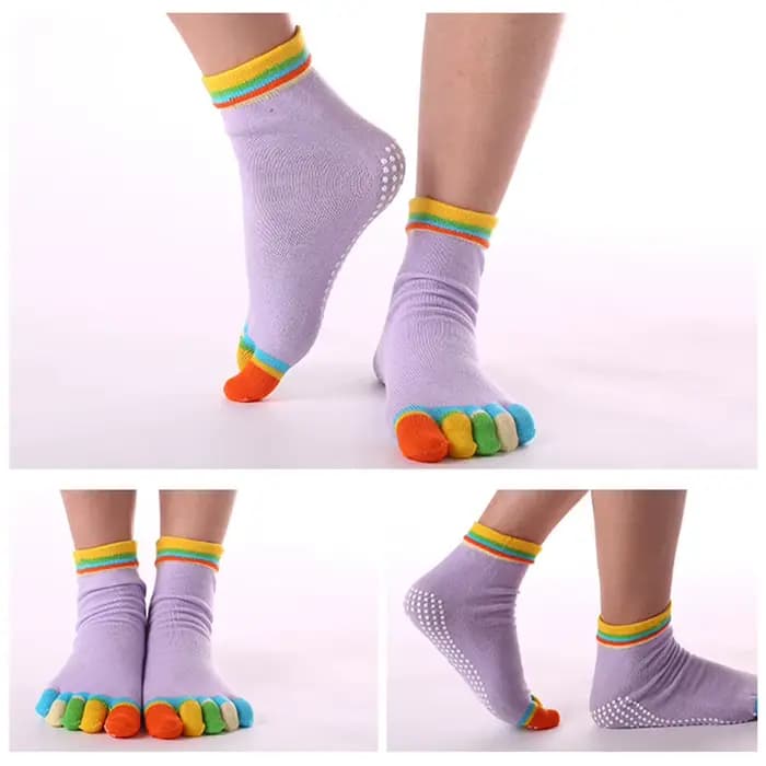 Chaussettes de Yoga colorées antidérapantes pour femmes