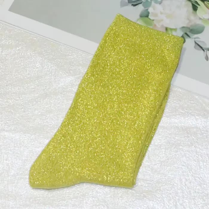 Chaussettes à paillettes couleur bonbon pour femmes