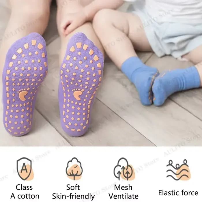 Chaussettes coordonnantes en coton pour enfants et adultes