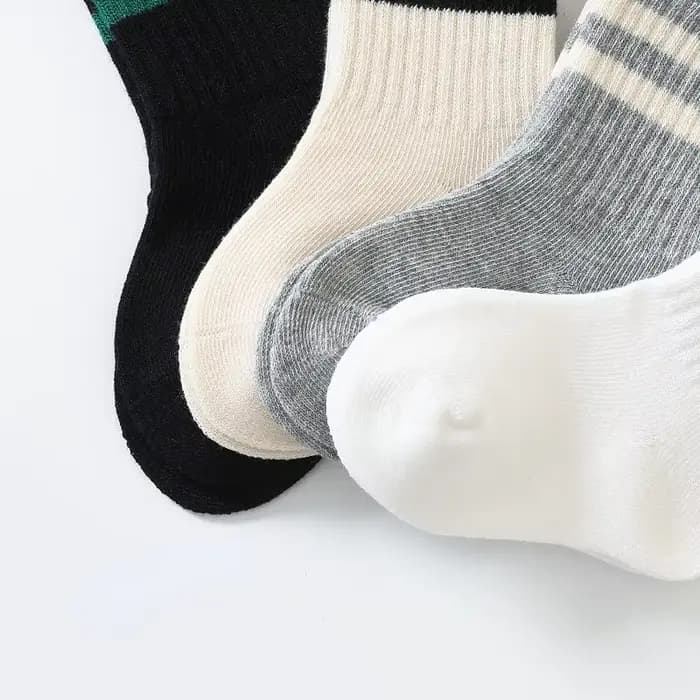 Chaussettes de Sport blanches et noires pour enfants