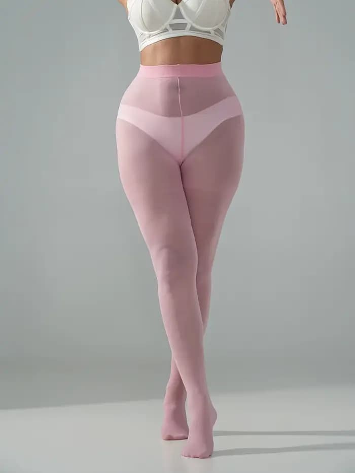 1 paire de collants de compression roses pour femmes