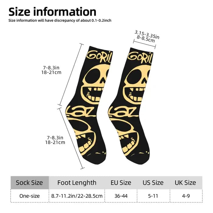 Gorillaz chaussettes automne groupe de Rock bas drôle Couple haute qualité chaussettes motif Skateboard anti-dérapant chaussettes