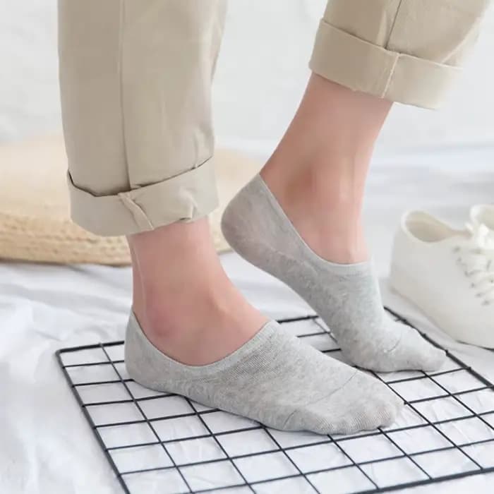 Chaussettes courtes pour hommes, No Show, coupe basse, cheville, coton, fines, noir, blanc, Multipack, antidérapantes, Silicone, été, respirantes, invisibles, 5 paire/lot
